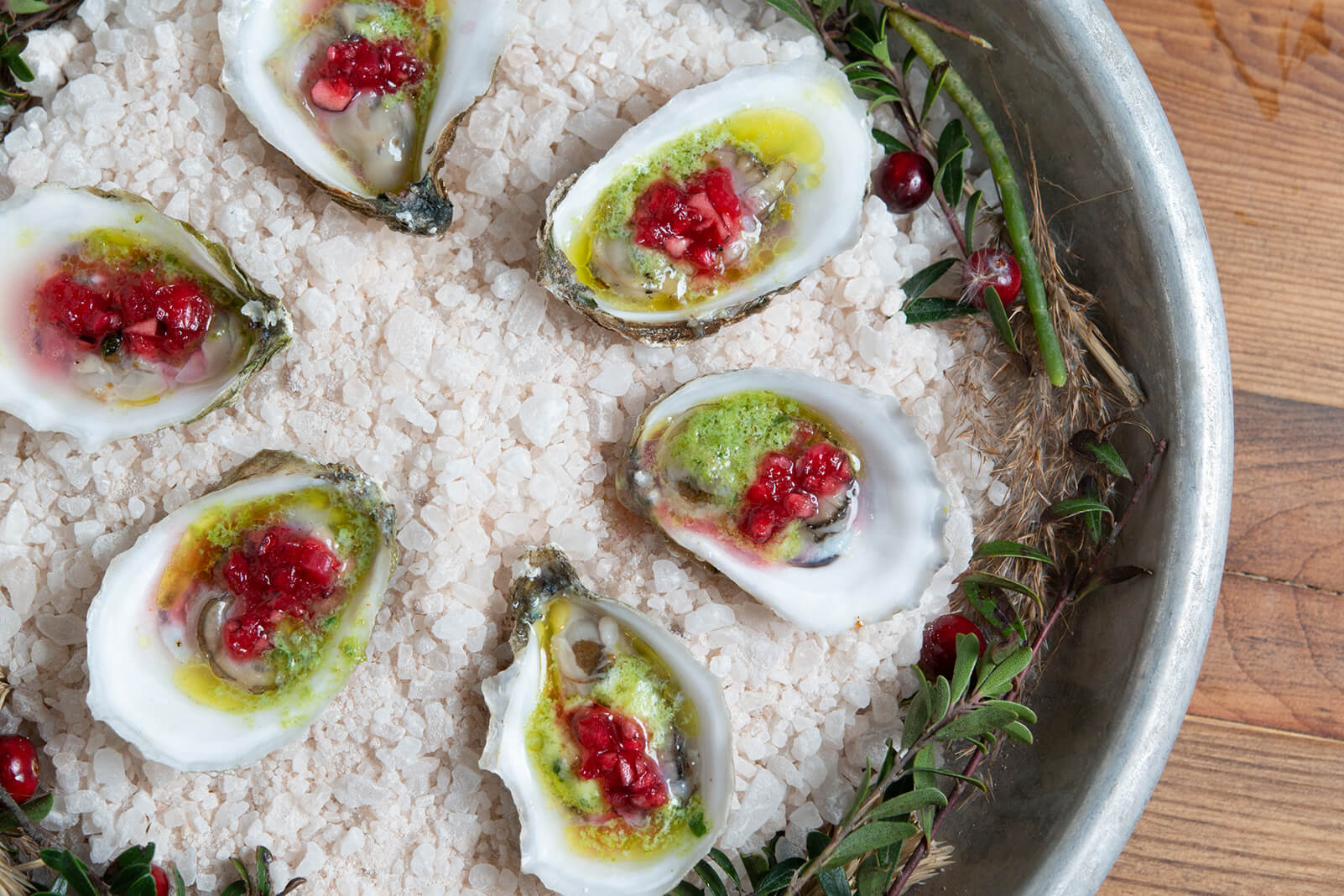 Wellfleet Oysters with Cranberry Mignonette